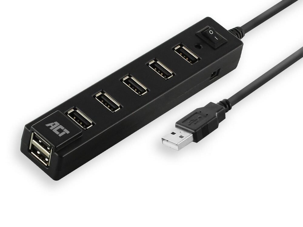 ACT AC6215 | USB 2.0 Interface Hub | 480 Mbps | Zwart