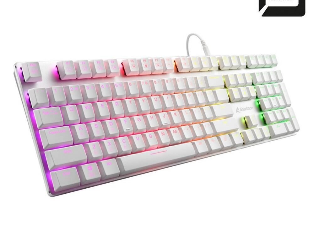 Sharkoon PureWriter RGB Wit | Bedraad Toetsenbord | QWERTY US