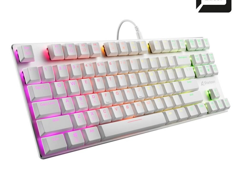 Sharkoon PureWriter TKL RGB Wit | Bedraad Toetsenbord | QWERTY US