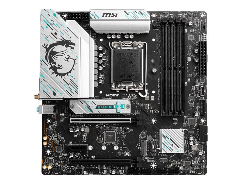 MSI B760M GAMING PLUS WIFI | Socket LGA 1700 | Intel B760 | 4xDDR5 | Micro-ATX | Moederbord