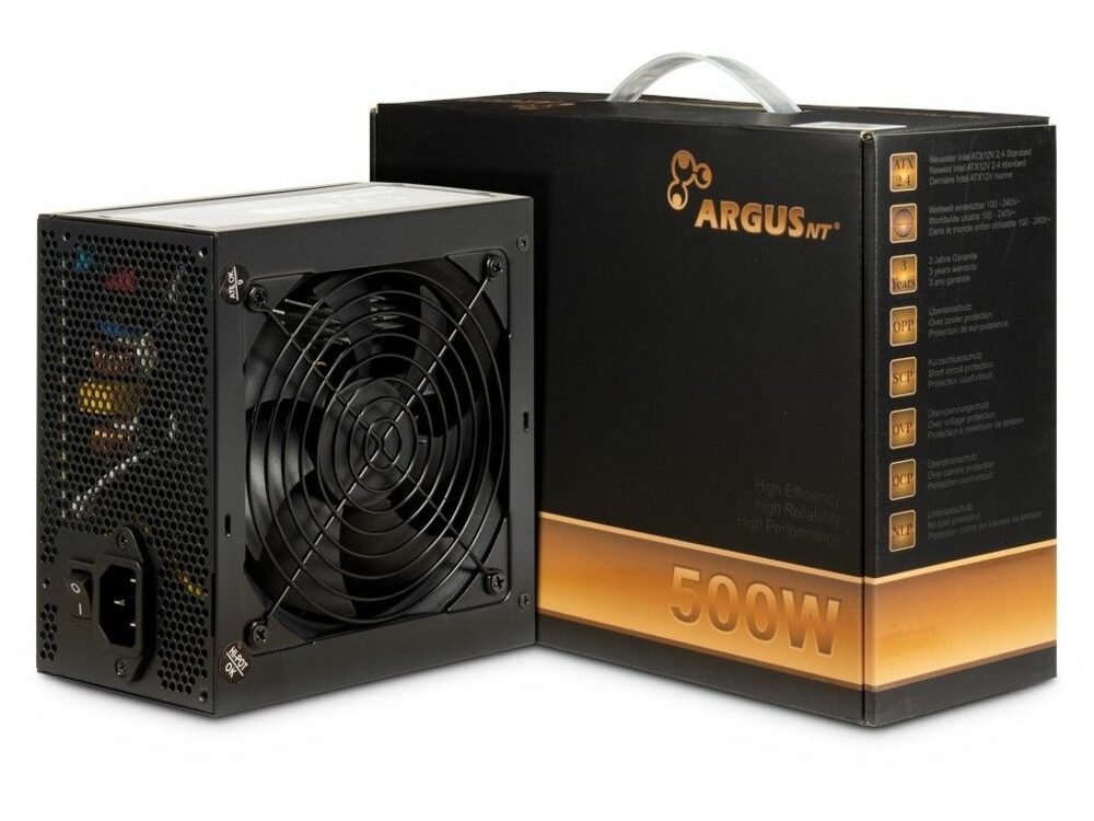 Inter-Tech ArgusNT BPS-500 | 500 Watt Bronze ATX PSU | Power Supply | Voeding