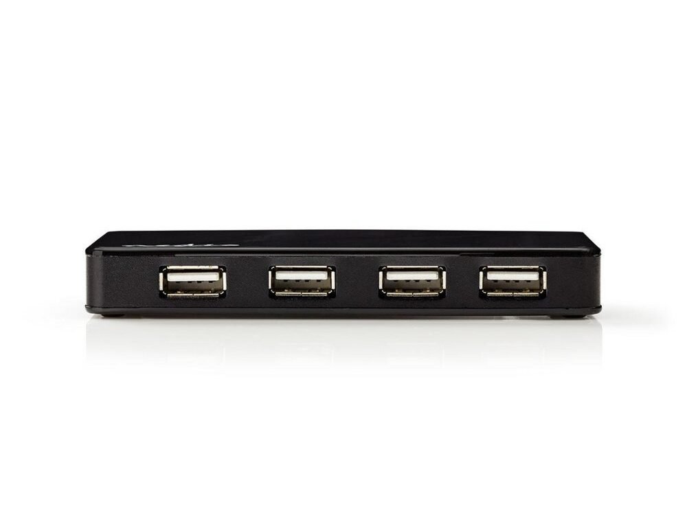 Nedis UHUBU2730BK | Interface Hub USB 2.0 | 7 poorten | Inclusief Adapter | Zwart