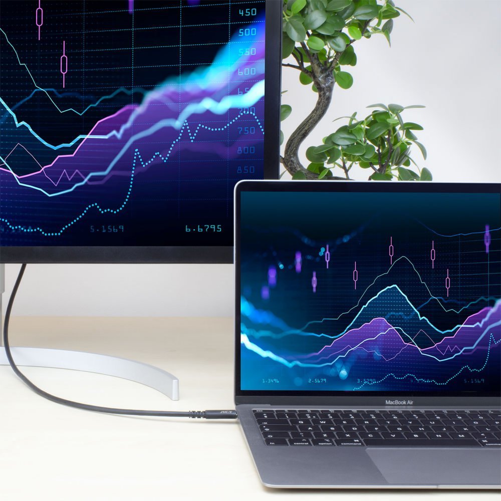 ACT AC7451 | USB4 Gen 3x2 Kabel | USB-C naar USB-C | 0.8m | Zwart - Afbeelding 4