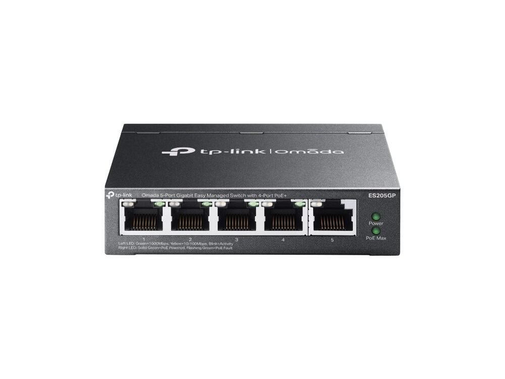 TP-Link Omada ES205GP | Managed Switch | 5x Gigabit Ethernet | 4x PoE | Zwart