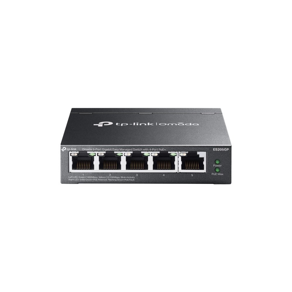 TP-Link Omada ES205GP | Managed Switch | 5x Gigabit Ethernet | 4x PoE | Zwart