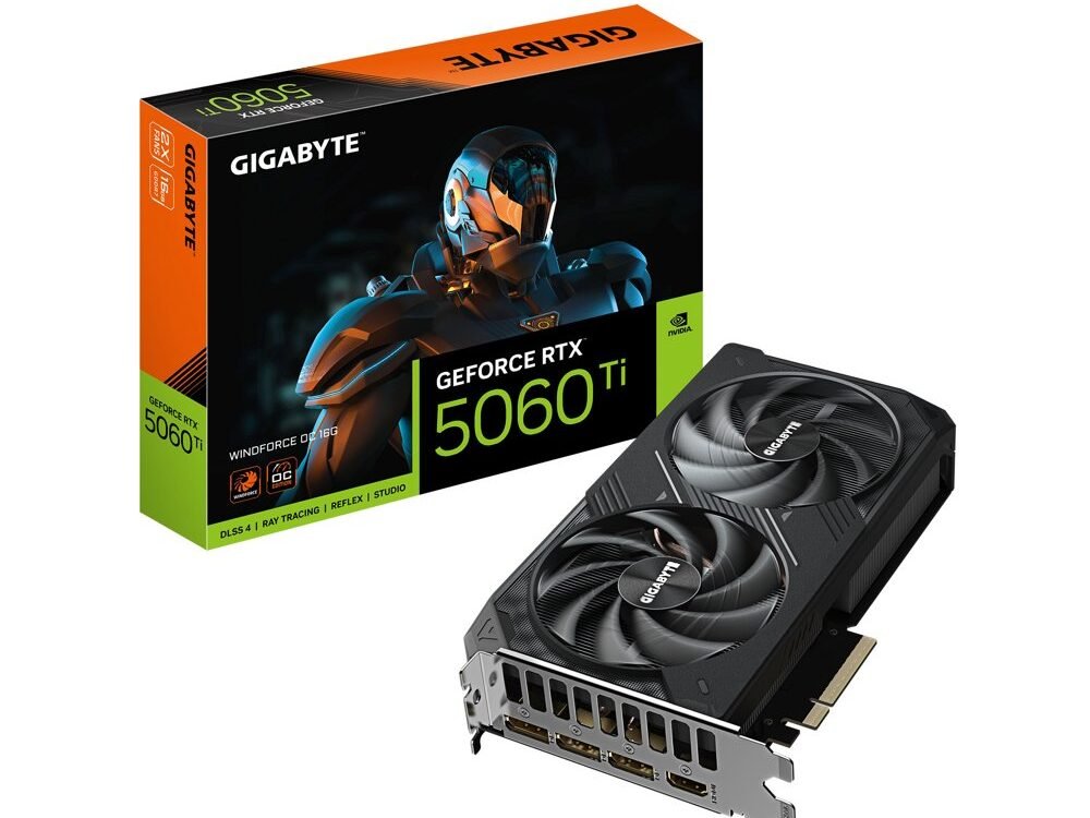 GIGABYTE GeForce RTX 5060 Ti WINDFORCE OC | 16GB GDDR7 | DLSS 4 | Videokaart | Nvidia GPU