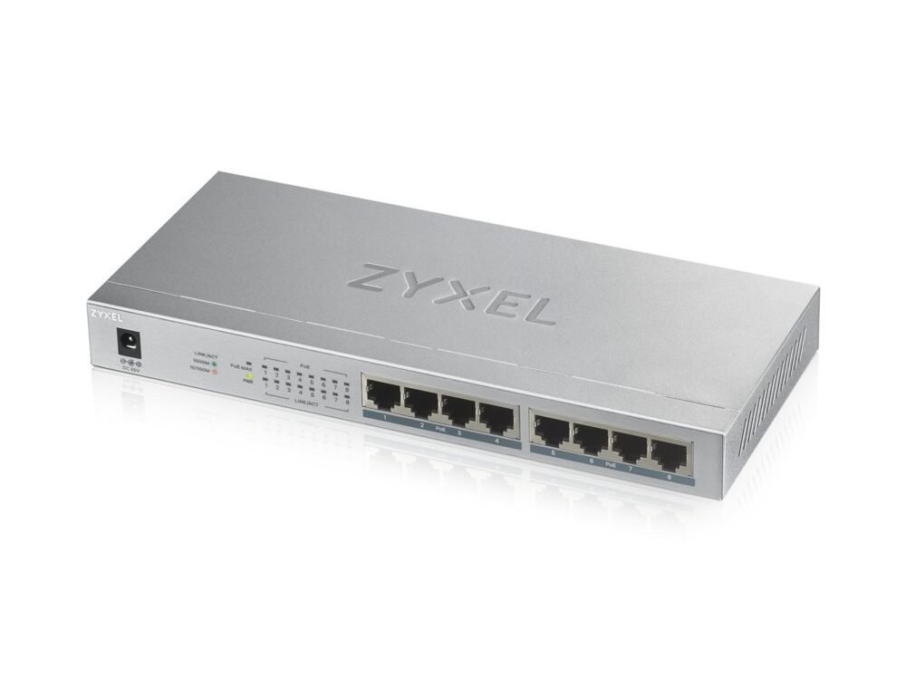 Zyxel GS1008HP | Unmanaged Switch | 8 Poorten | Gigabit Ethernet | PoE