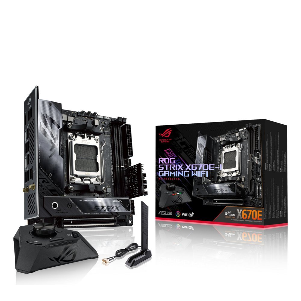 ASUS ROG STRIX X670E-I GAMING WIFI | Socket AM5 | AMD X670 | 2xDDR5 | Mini-ITX | Moederbord