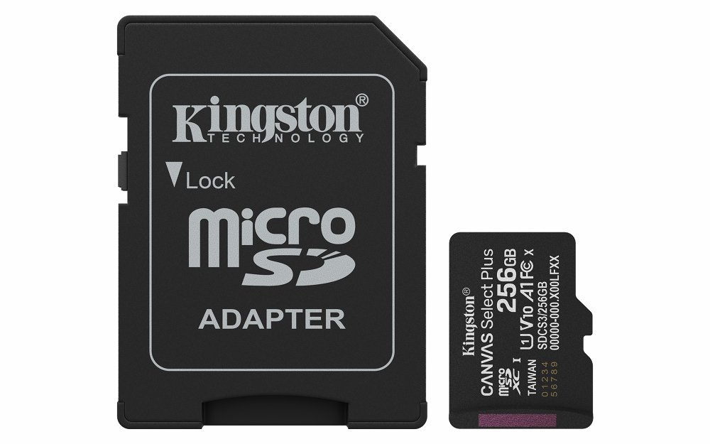 Kingston Technology microSDXC 256GB | Canvas Select Plus Gen3 | 150MB/s | A1 | + Adapter