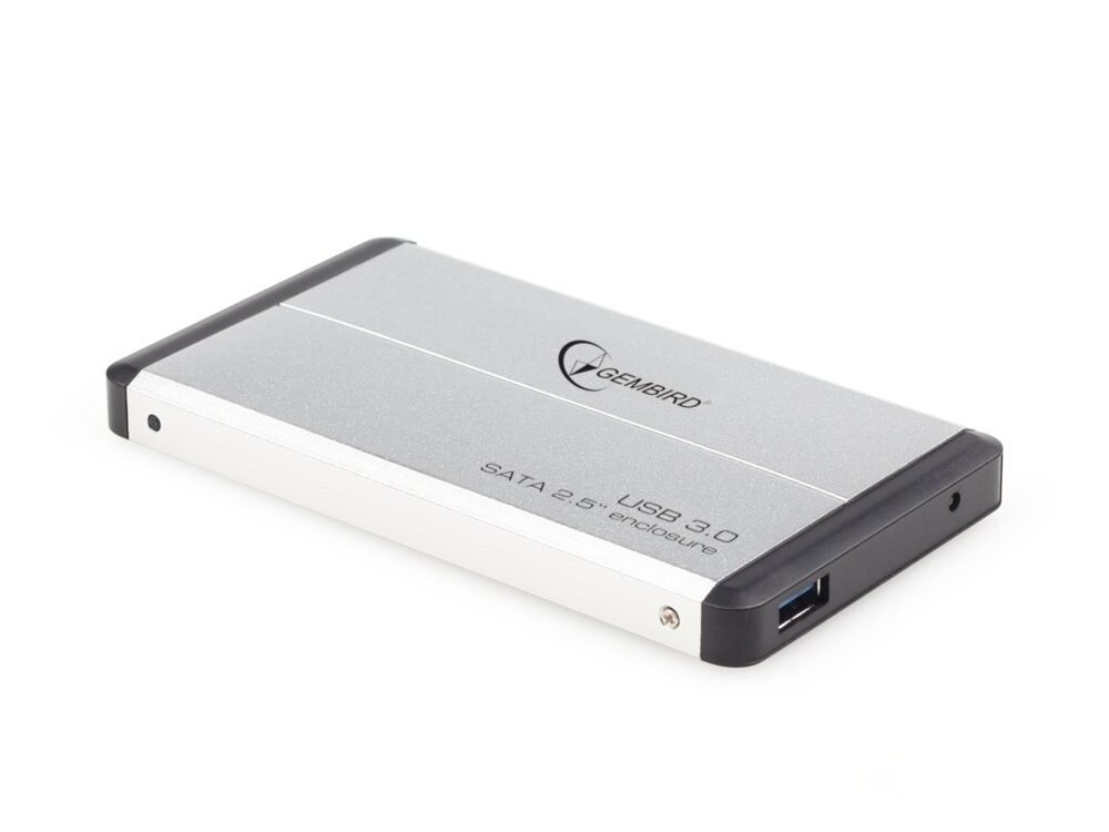 Gembird EE2-U3S-2-S | 2,5" SATA HDD/SSD Behuizing | USB 3.0 (5 Gbit/s) | Zilver