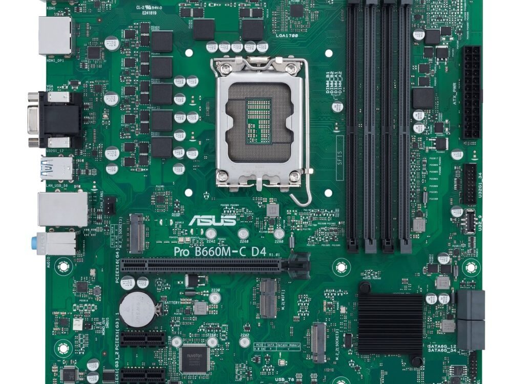 ASUS PRO B660M-C D4-CSM | Socket LGA 1700 | Intel B660 | 4xDDR4 | Micro-ATX | Moederbord