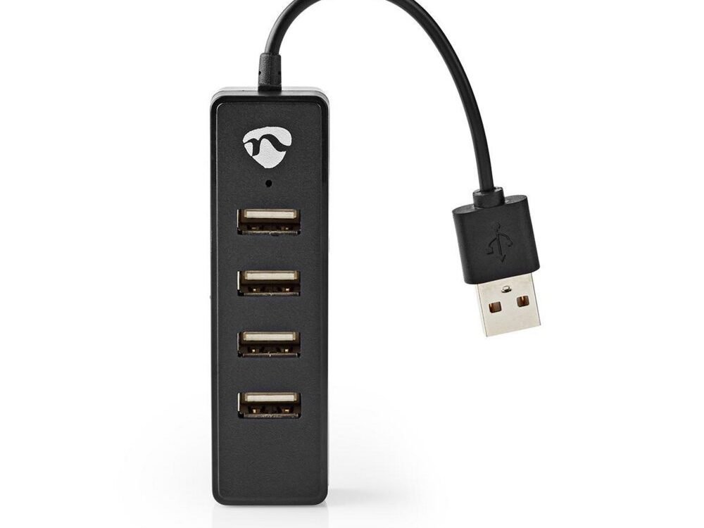 Nedis UHUBU2420BK | Interface Hub USB 2.0 (480 Mbit/s) | 4 poorten | Zwart