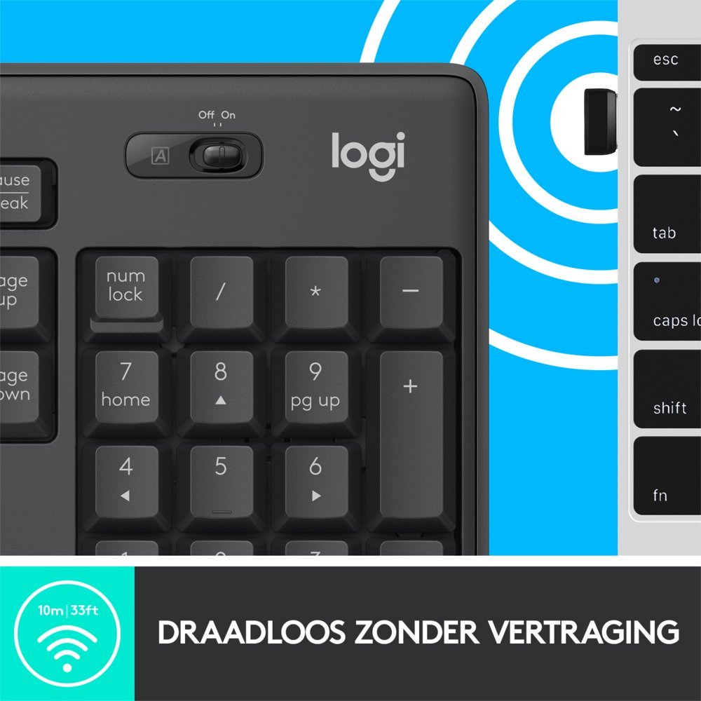 Logitech MK295 Silent | Draadloze Muis-en-Toetsenbordcombo | USB-ontvanger | QWERTY | Zwart - Afbeelding 11