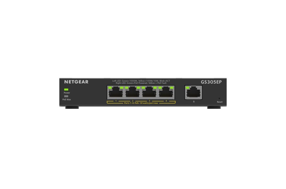 Netgear GS305EP | Managed L2 Switch | 5 Poorten | Gigabit Ethernet (10/100/1000 Mbps) | PoE - Afbeelding 4