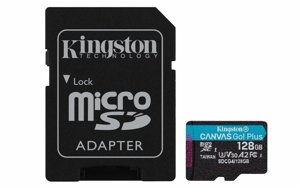 Kingston Technology microSDXC 128GB | Canvas Go! Plus Gen4 | 200MB/s | A2 | U3 | V30 | + Adapter