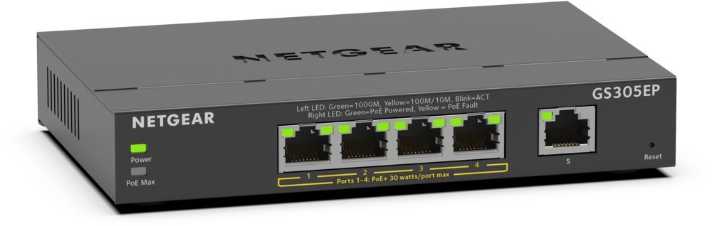 Netgear GS305EP | Managed L2 Switch | 5 Poorten | Gigabit Ethernet (10/100/1000 Mbps) | PoE