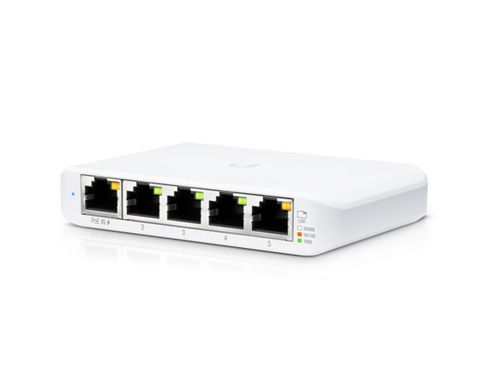 Ubiquiti UniFi Switch Flex Mini (3-pack) | Managed Gigabit Switch | 5-Poorts | PoE In | Wit