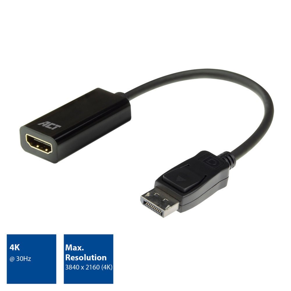 ACT AC7555 DisplayPort naar HDMI Adapter | Female | 4K | Zip Bag - Afbeelding 2