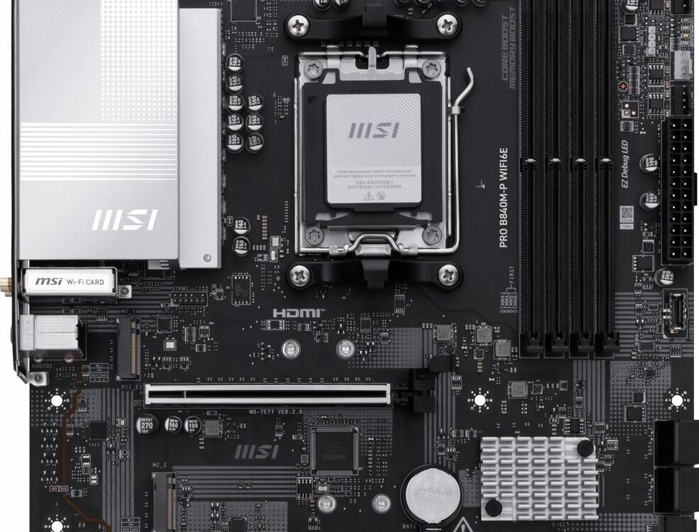 MSI PRO B840M-P WiFi6E | Socket AM5 | AMD B840 | 4xDDR5 | Micro ATX | Moederbord