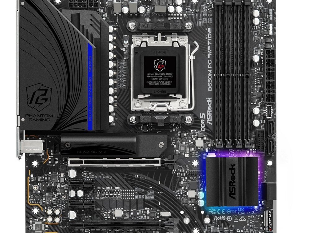 Asrock B650M PG Riptide | Socket AM5 | AMD B650 | 4xDDR5 | Micro-ATX | Moederbord | Renewed