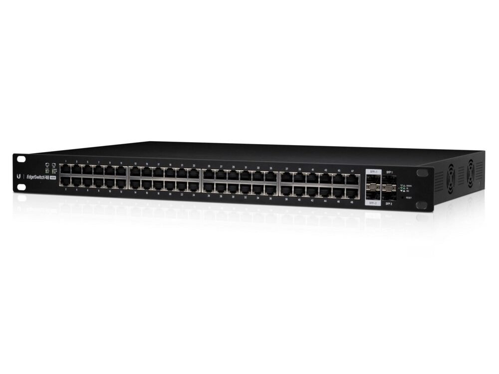 Ubiquiti Networks ES-48-500W | Managed L2/L3 Gigabit Switch | 48 PoE-poorten (500W) | 1U Rackmount | Zwart