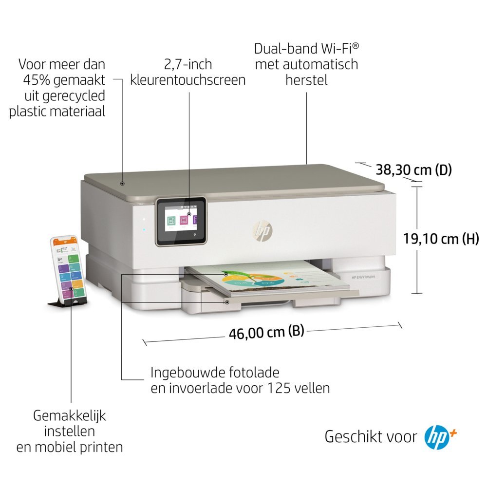HP Inspire 7220e | All-in-One Inkjetprinter | 4800 x 1200 DPI | Wi-Fi | Kleur - Afbeelding 12