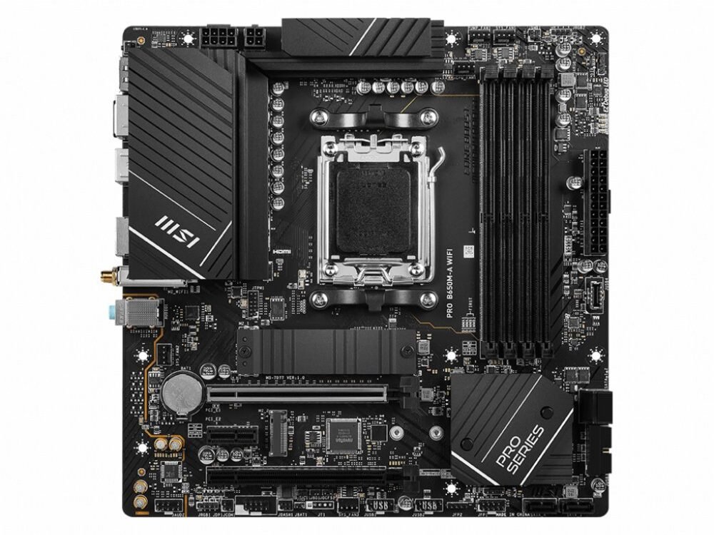 MSI PRO B650M-A WIFI AMD | Socket AM5 | AMD B650 | 4xDDR5 | Micro-ATX | Moederbord