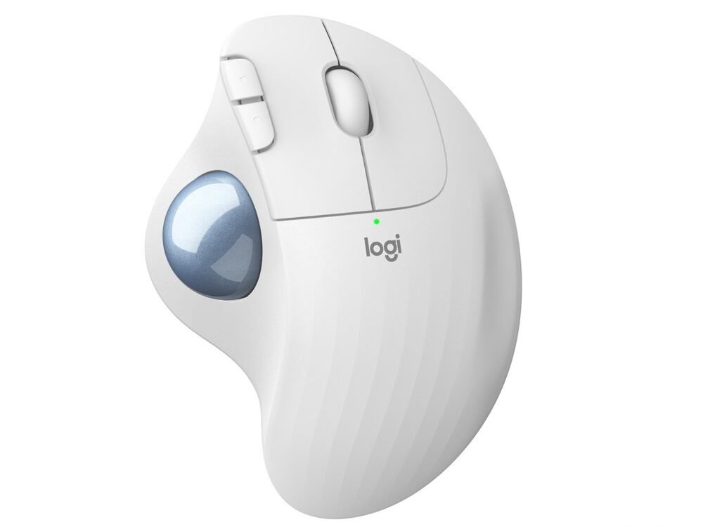 Logitech M575 Ergo Trackball | Ergonomische Draadloze Muis | Rechtshandig | RF + Bluetooth | 2000 DPI | Wit