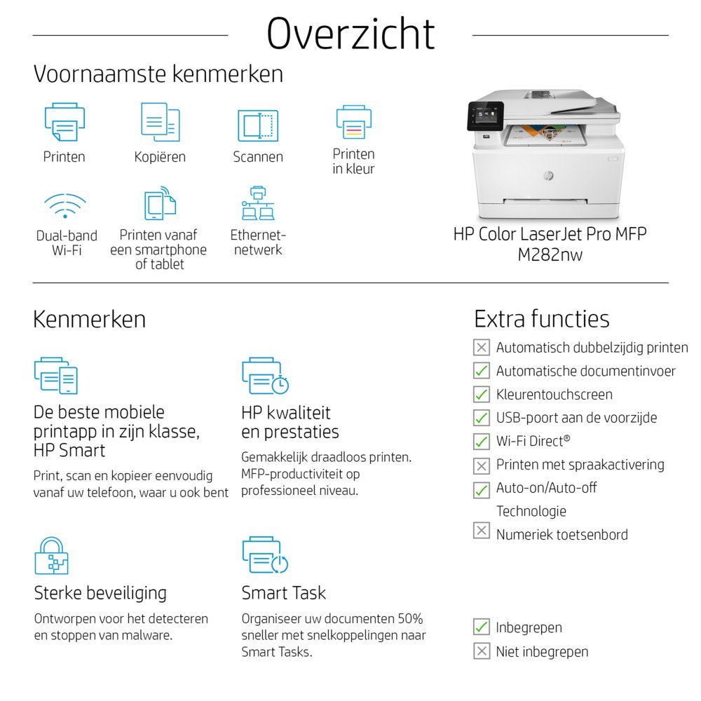 HP Color LaserJet Pro M282nw | All-in-One Laserprinter | A4 | 600 x 600 DPI | Wi-Fi | Kleur - Afbeelding 18