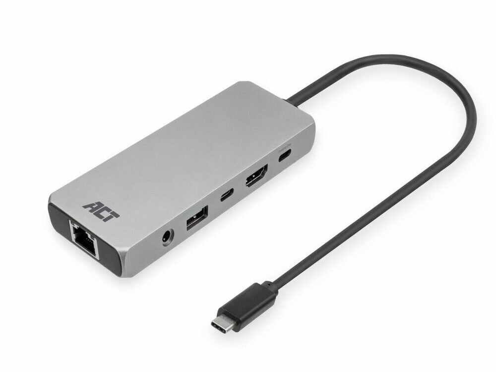 ACT AC7095 | Docking Station | USB-C | Zilver