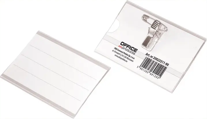 Naambadge, met clip en speld (50st)