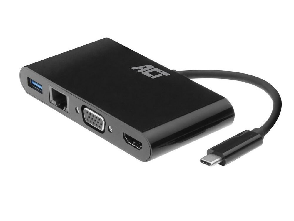 ACT AC7330 | Docking Station | USB-C | HDMI + VGA + USB | Zwart