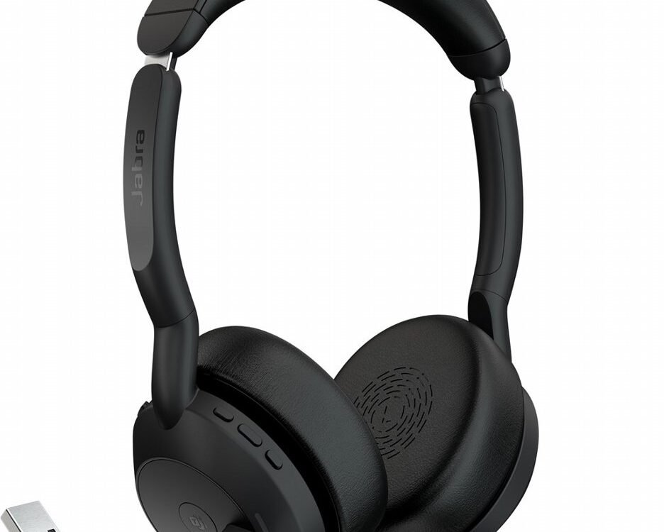 Jabra Evolve2 55 Link380a MS Stereo | Bluetooth Headset (ANC) | USB-A Dongle | Oplaadstandaard | Zwart