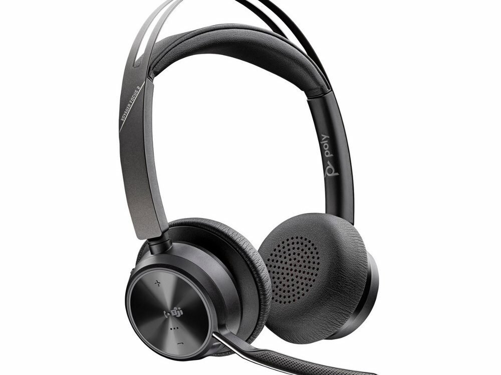 HP Poly Voyager Focus 2 MS Stereo | Bluetooth Headset (ANC) | USB-C (met USB-A Adapter) | Zwart