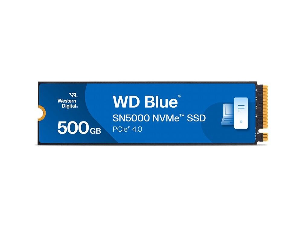 Western Digital Blue SN5000 | 500GB NVMe SSD | M.2 Gen4 | 5.000MB/s Lezen | 4.000MB/s Schrijven