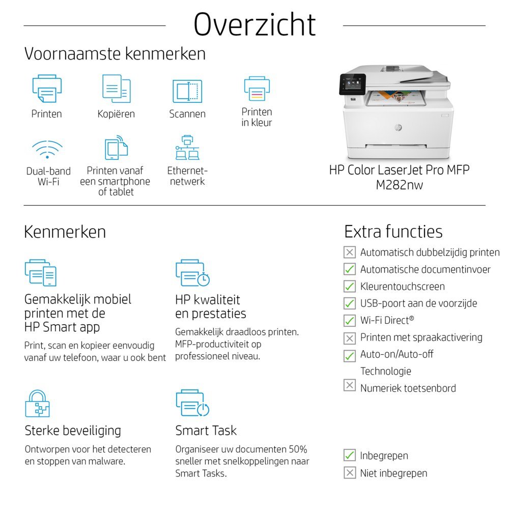 HP Color LaserJet Pro M282nw | All-in-One Laserprinter | A4 | 600 x 600 DPI | Wi-Fi | Kleur - Afbeelding 16