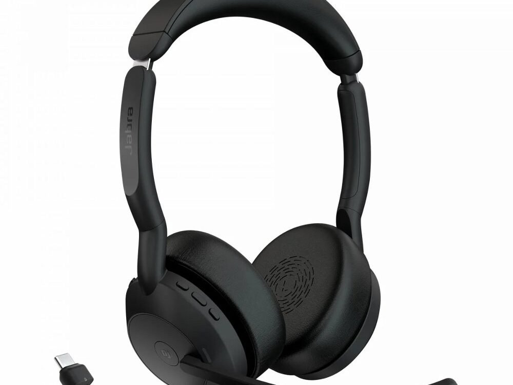 Jabra Evolve2 55 Link380c MS Stereo | Bluetooth Headset (ANC) | USB-C Dongle | Oplaadstandaard | Zwart