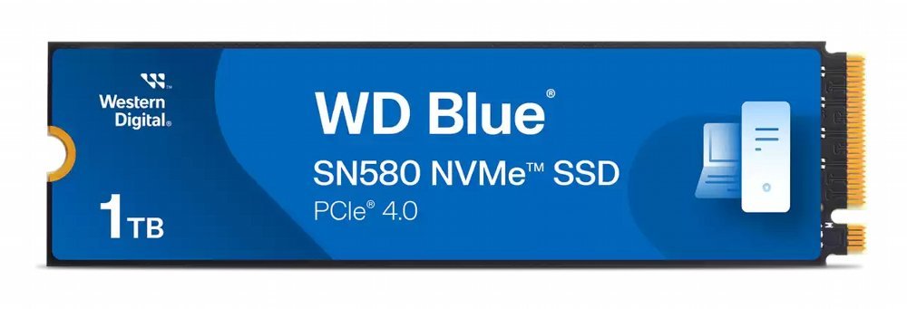 Western Digital Blue SN580 | 1TB NVMe SSD | M.2 Gen4 | 4.150MB/s Lezen | 4.150MB/s Schrijven