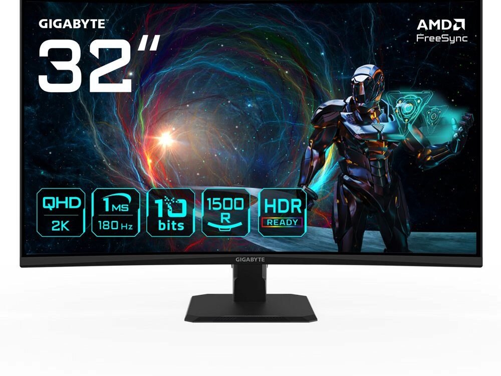 Gigabyte GS32QCA | 31,5" | Quad HD | 180 Hz | 1 ms | 2x HDMI | DisplayPort | Gaming Monitor
