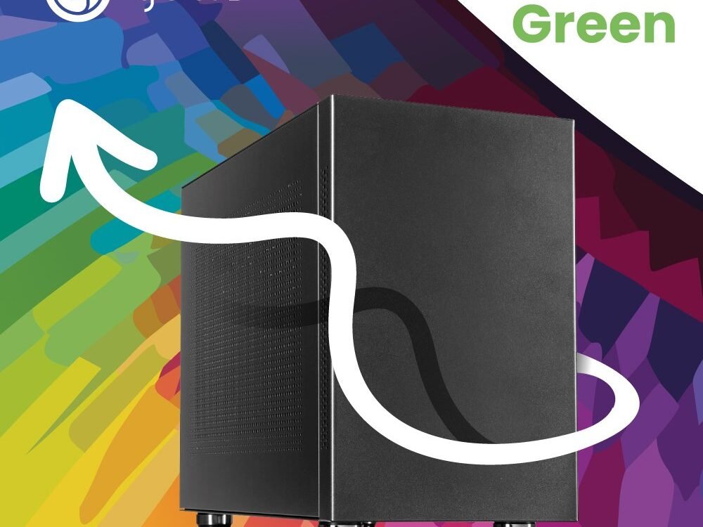 YOURS GREEN | AMD Ryzen 5 5500GT | 16GB RAM | 1TB SSD | HDMI | Windows 11 Professional | Small Form Factor Behuizing