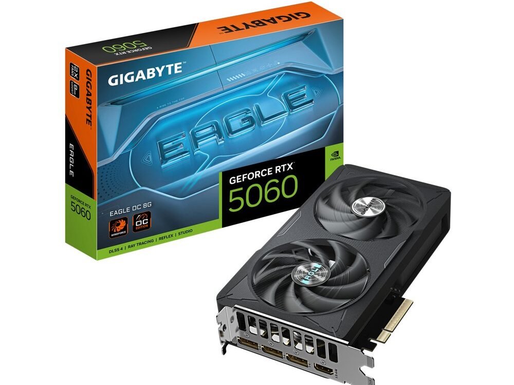 Gigabyte GeForce RTX 5060 EAGLE MAX OC | 8GB GDDR7 | DLSS4 | Videokaart | GPU