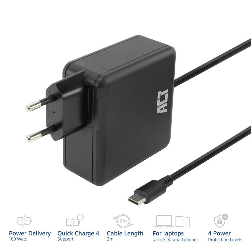 ACT AC2015 | 100W USB-C Laptoplader | Power Delivery | Vaste 2 Meter USB-C Kabel - Afbeelding 8