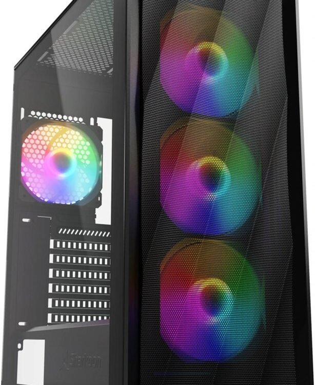 Sharkoon VK4 Rainbow | ATX Midi Tower | Tempered Glass | 4x 120 mm Rainbow LED | Zwart | Behuizing