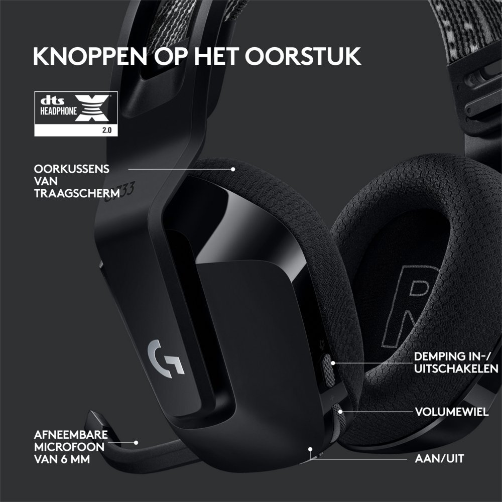 Logitech G G733 LIGHTSPEED Wireless Gaming Headset | RGB | Zwart - Afbeelding 11