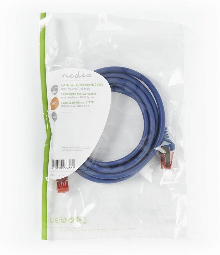 Nedis netwerkkabel | Cat6 | S/FTP (S-STP) | 2 m | Blauw | CCGP85221BU20 - Afbeelding 3