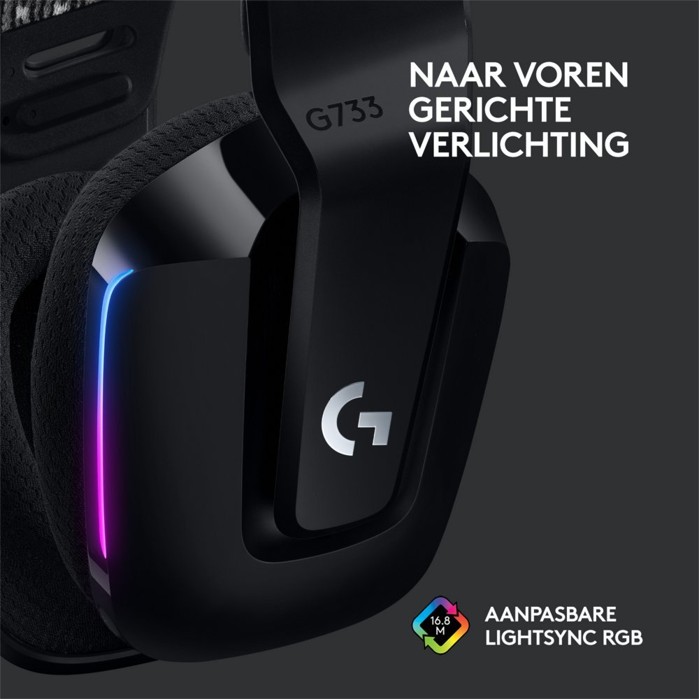 Logitech G G733 LIGHTSPEED Wireless Gaming Headset | RGB | Zwart - Afbeelding 10