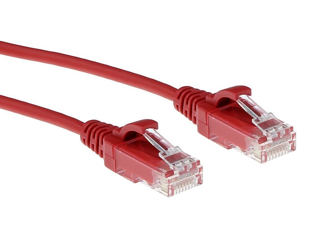 ACT DC9502 | CAT6 U/UTP Datacenter Slimline Patchkabel | 2 meter | LSZH | Rood | Snagless RJ45