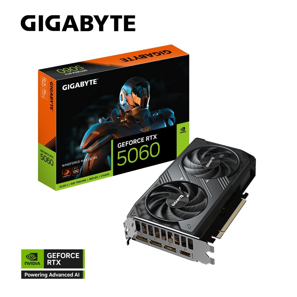 Gigabyte GeForce RTX 5060 WINDFORCE MAX OC | 8GB GDDR7 | DLSS 4 | Videokaart | Nvidia GPU - Afbeelding 3