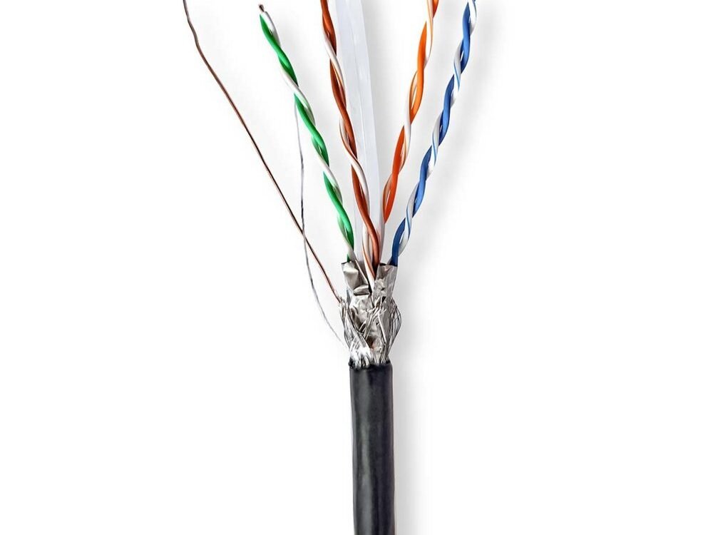 Nedis netwerkkabel voor buiten | Cat6 | S/FTP (S-STP) | 305 m | Zwart | CCBG8594BK305S