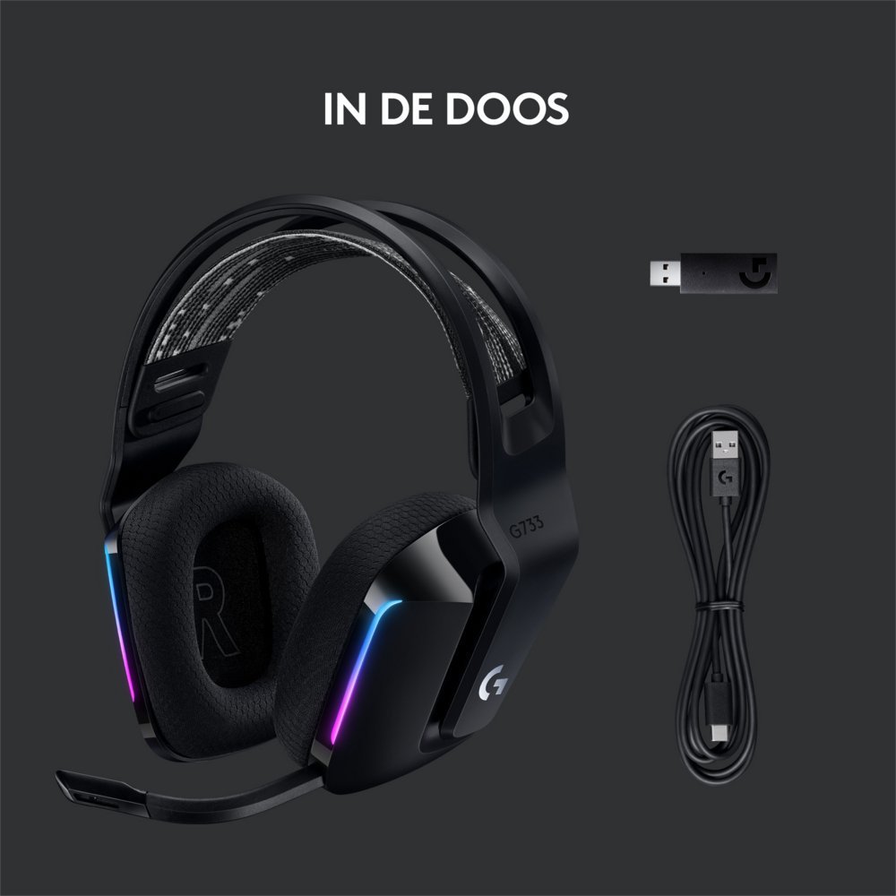 Logitech G G733 LIGHTSPEED Wireless Gaming Headset | RGB | Zwart - Afbeelding 12